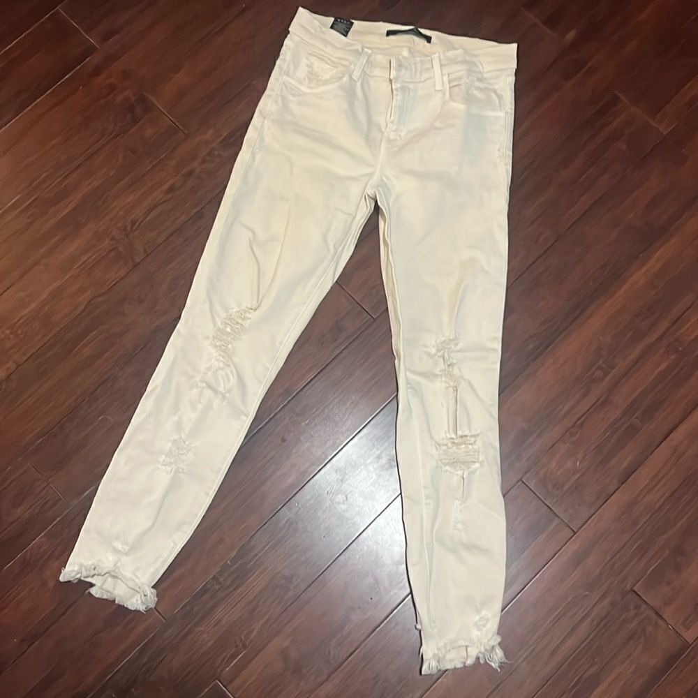 J Brand - Cream Colored Jeans - Ripped Ankle Jean Size 26 - NEVER WORN - No Tags